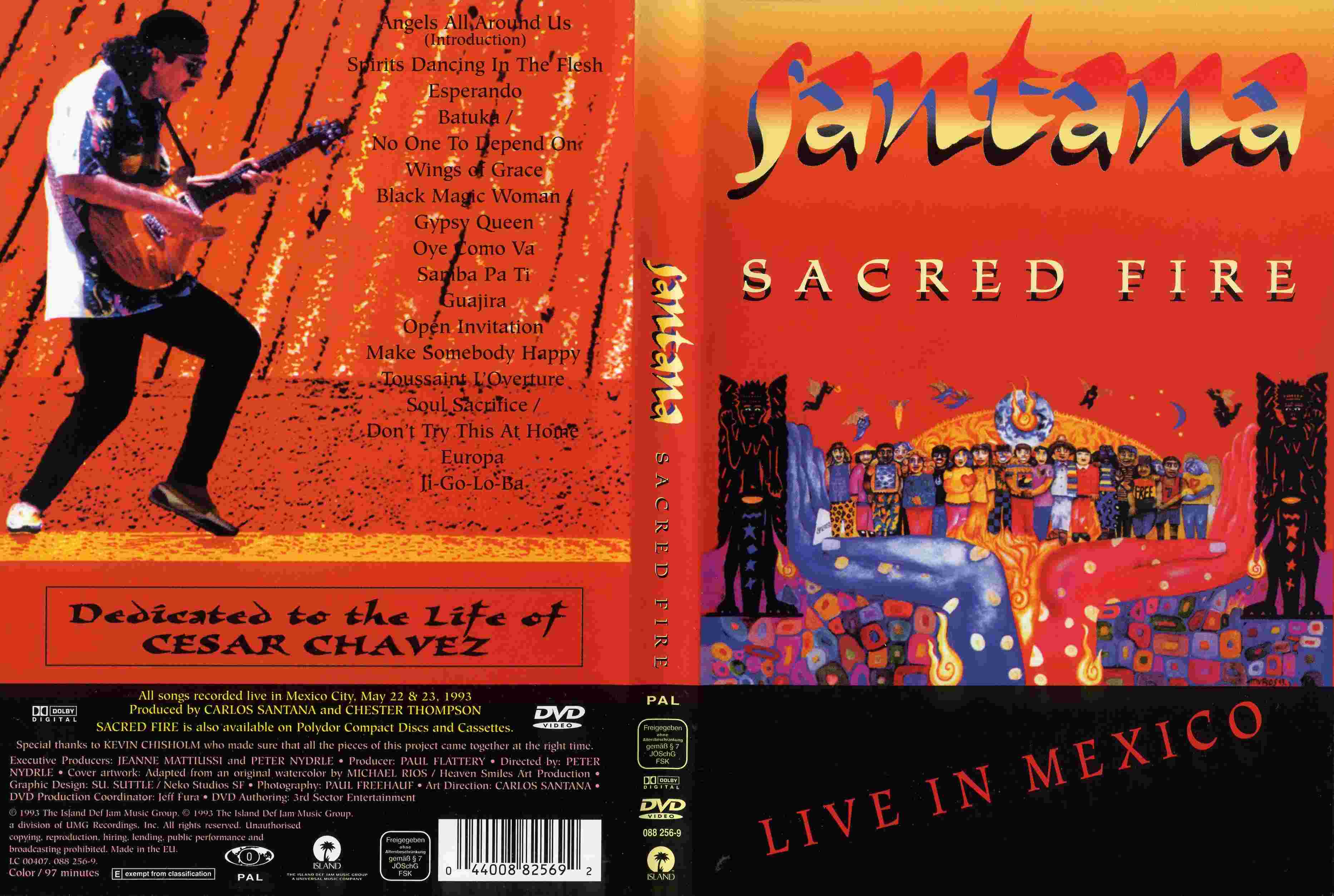 Santana Sacred Fire Front DVD Covers Cover Century Over 1.000.